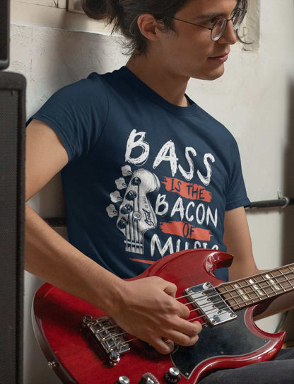 Funny Guitar T-Shirt Bass Is The Bacon Of Music Bassist Musician Gift T-Shirt