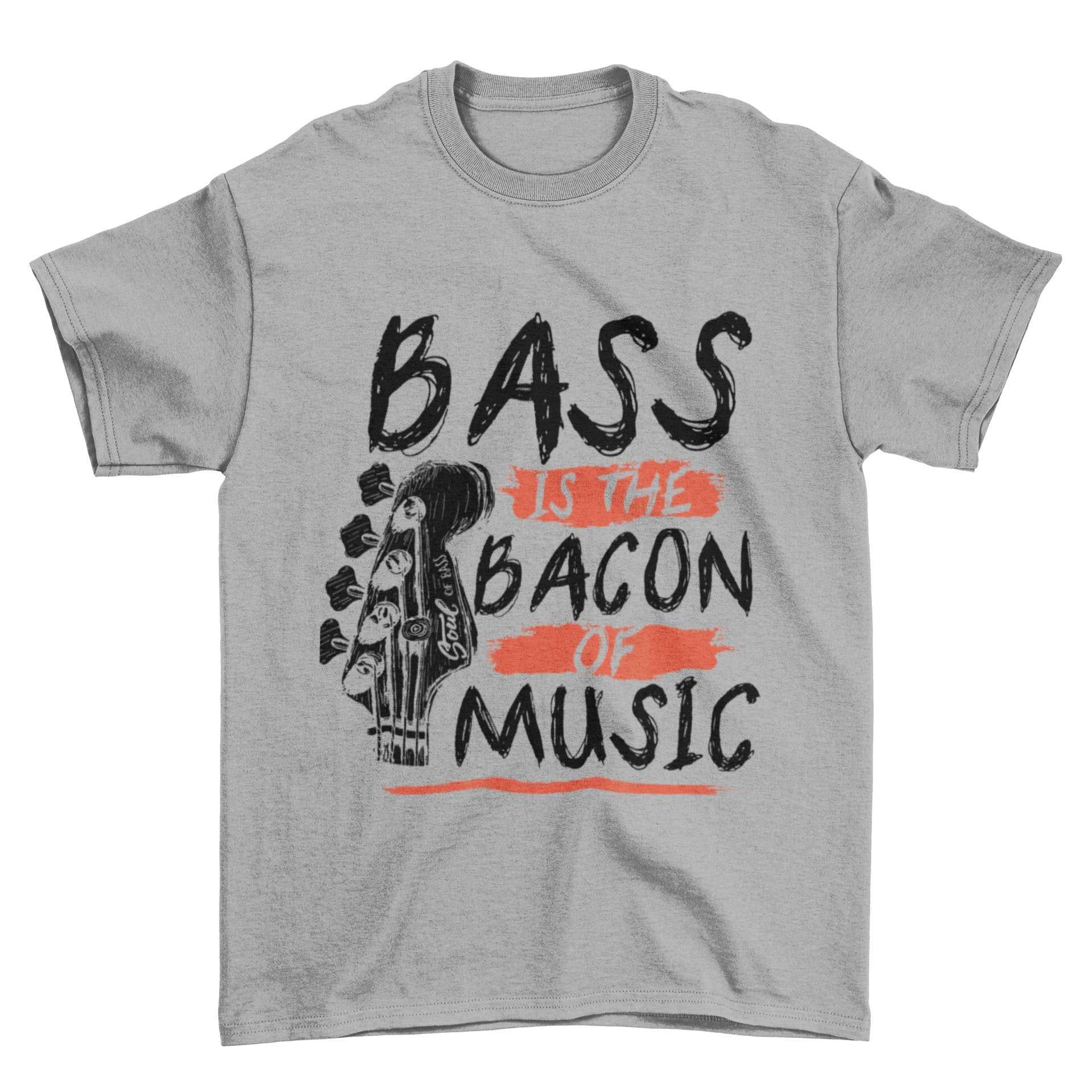 Funny Guitar T-Shirt Bass Is The Bacon Of Music Bassist Musician Gift T-Shirt