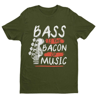 Funny Guitar T-Shirt Bass Is The Bacon Of Music Bassist Musician Gift T-Shirt