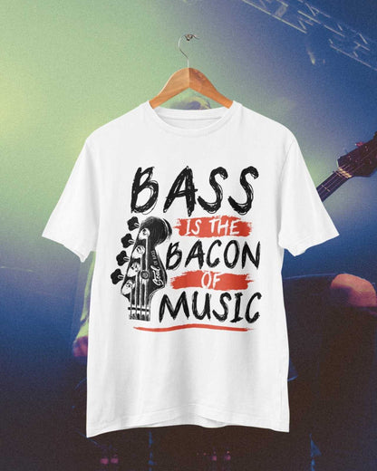 Funny Guitar T-Shirt Bass Is The Bacon Of Music Bassist Musician Gift T-Shirt