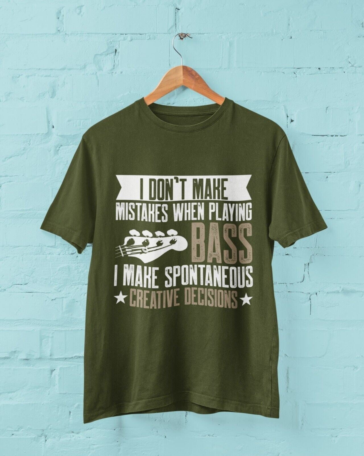 Funny Guitar T-Shirt I Don't Make Mistakes When Playing Bass Joke Novelty Gift T-Shirt