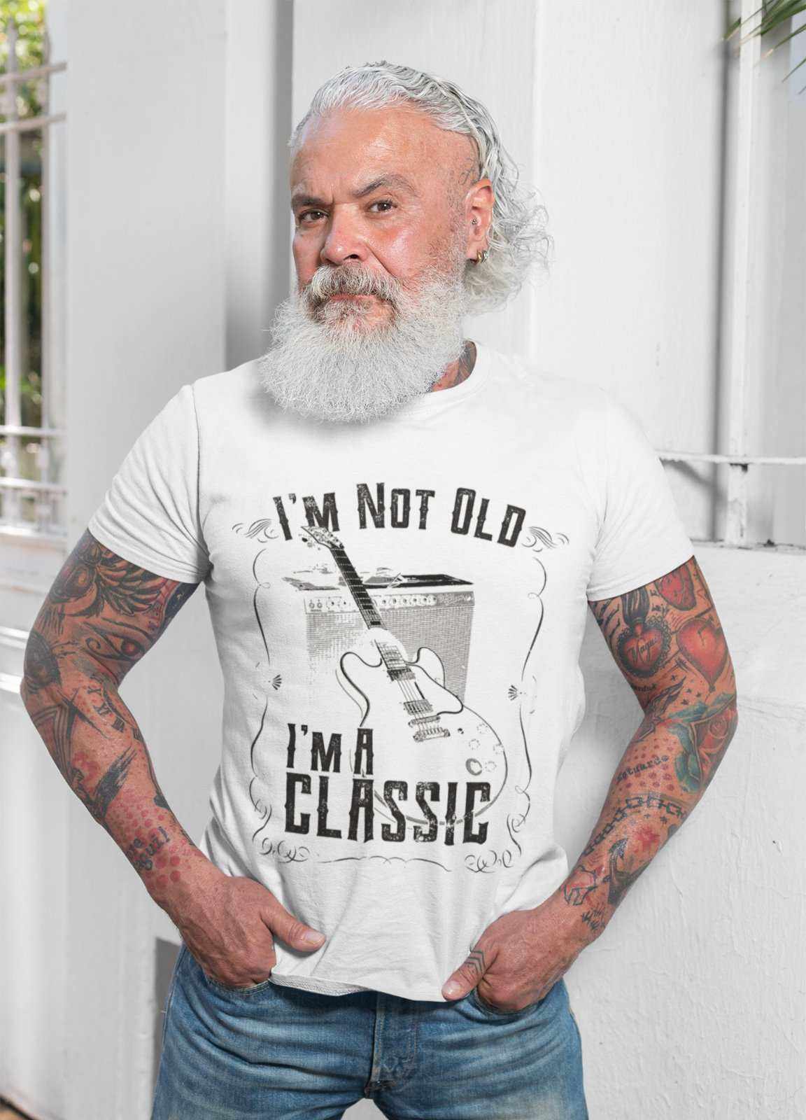 Funny Guitar T-Shirt I'm Not Old I'm A Classic Amp Retro Guitarist Dad Grandad T-Shirt Gift