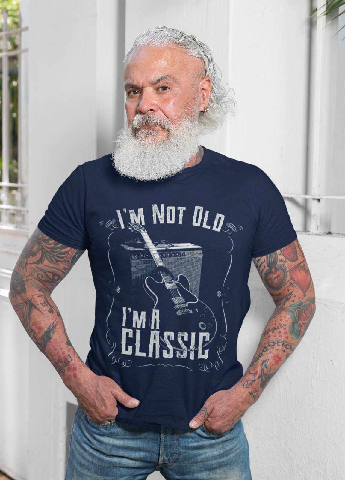 Funny Guitar T-Shirt I'm Not Old I'm A Classic Amp Retro Guitarist Dad Grandad T-Shirt Gift