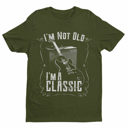 Funny Guitar T-Shirt I'm Not Old I'm A Classic Amp Retro Guitarist Dad Grandad T-Shirt Gift