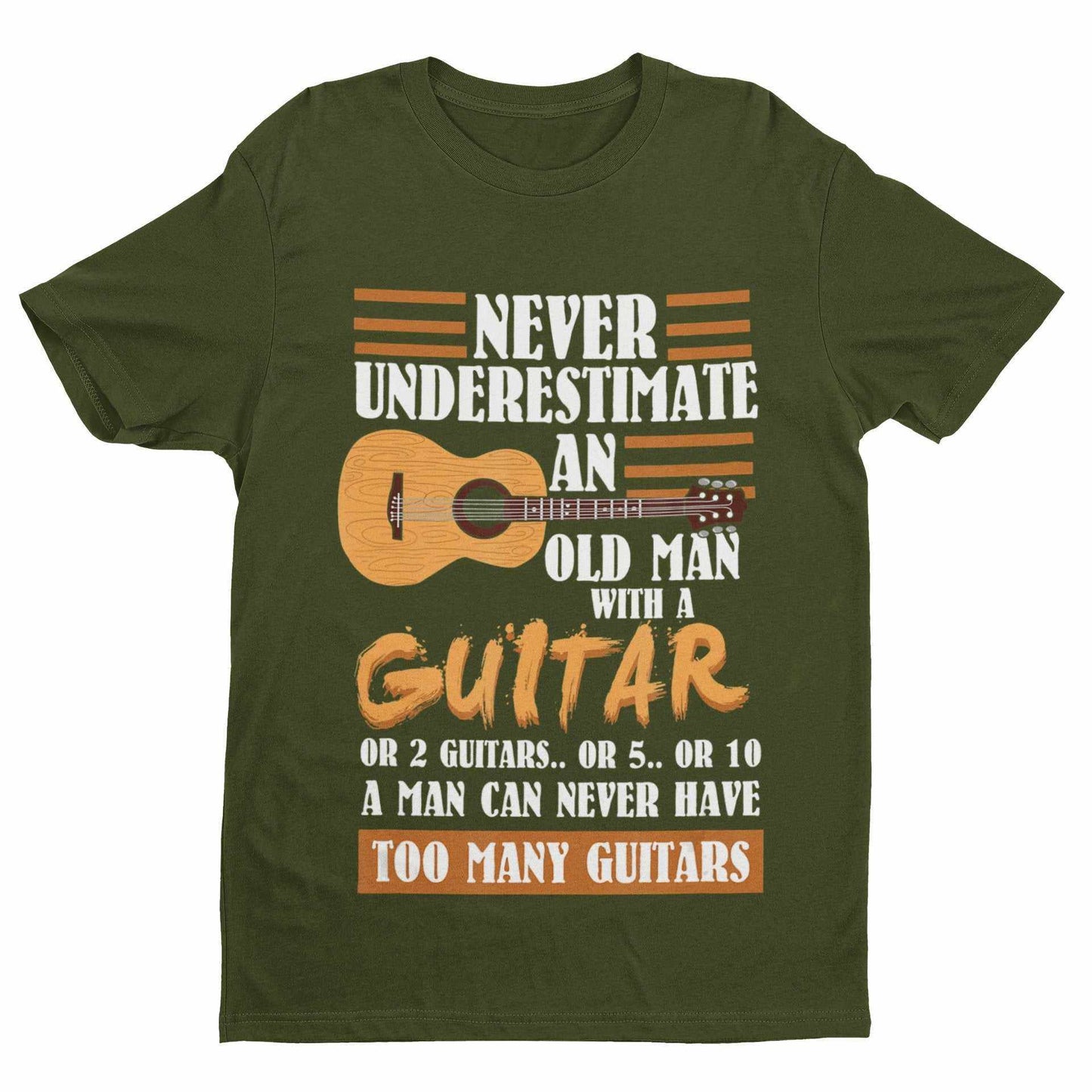 Funny Guitar T-Shirt - Never Underestimate an Old Man with a Guitar UK T-Shirt
