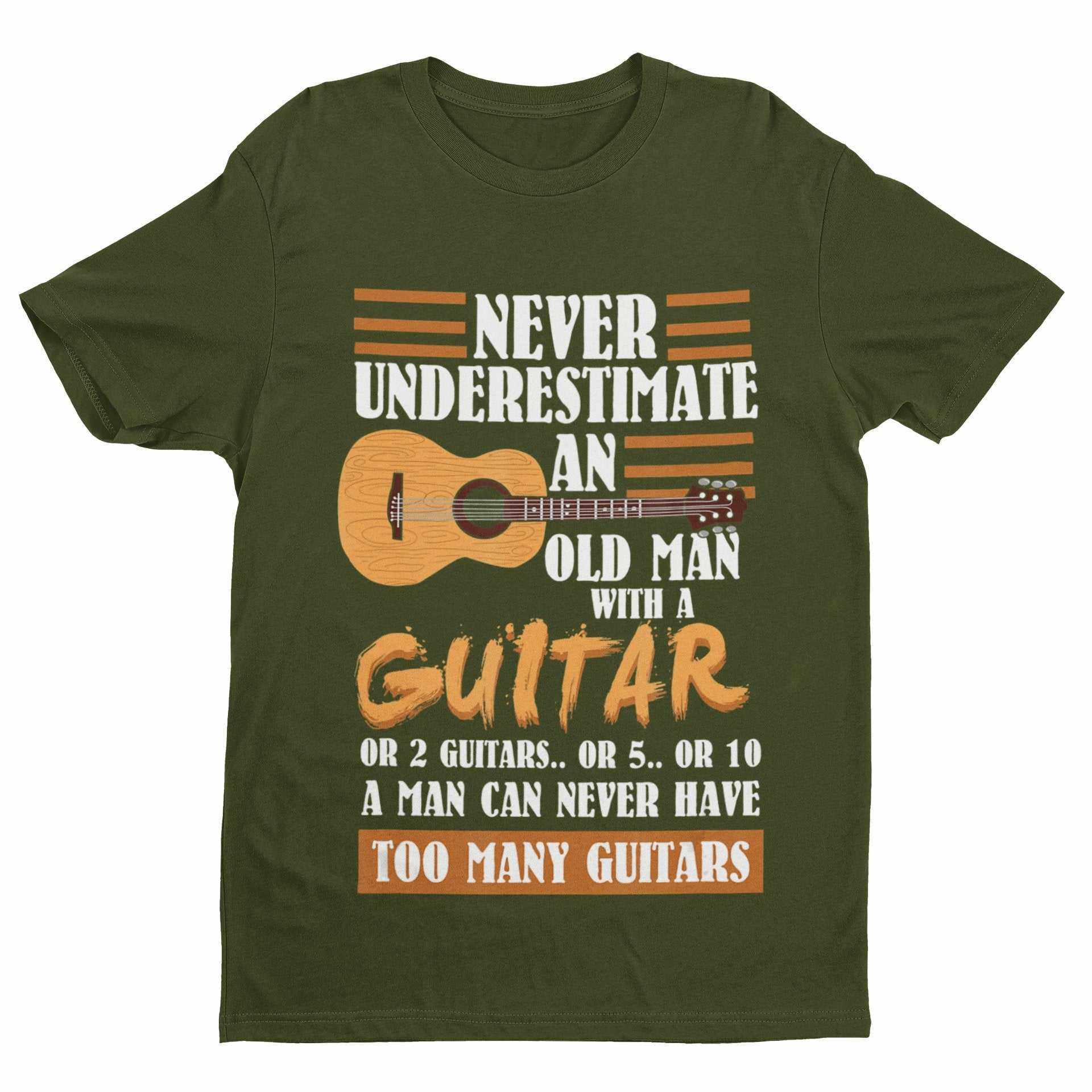 Funny Guitar T-Shirt - Never Underestimate an Old Man with a Guitar UK T-Shirt