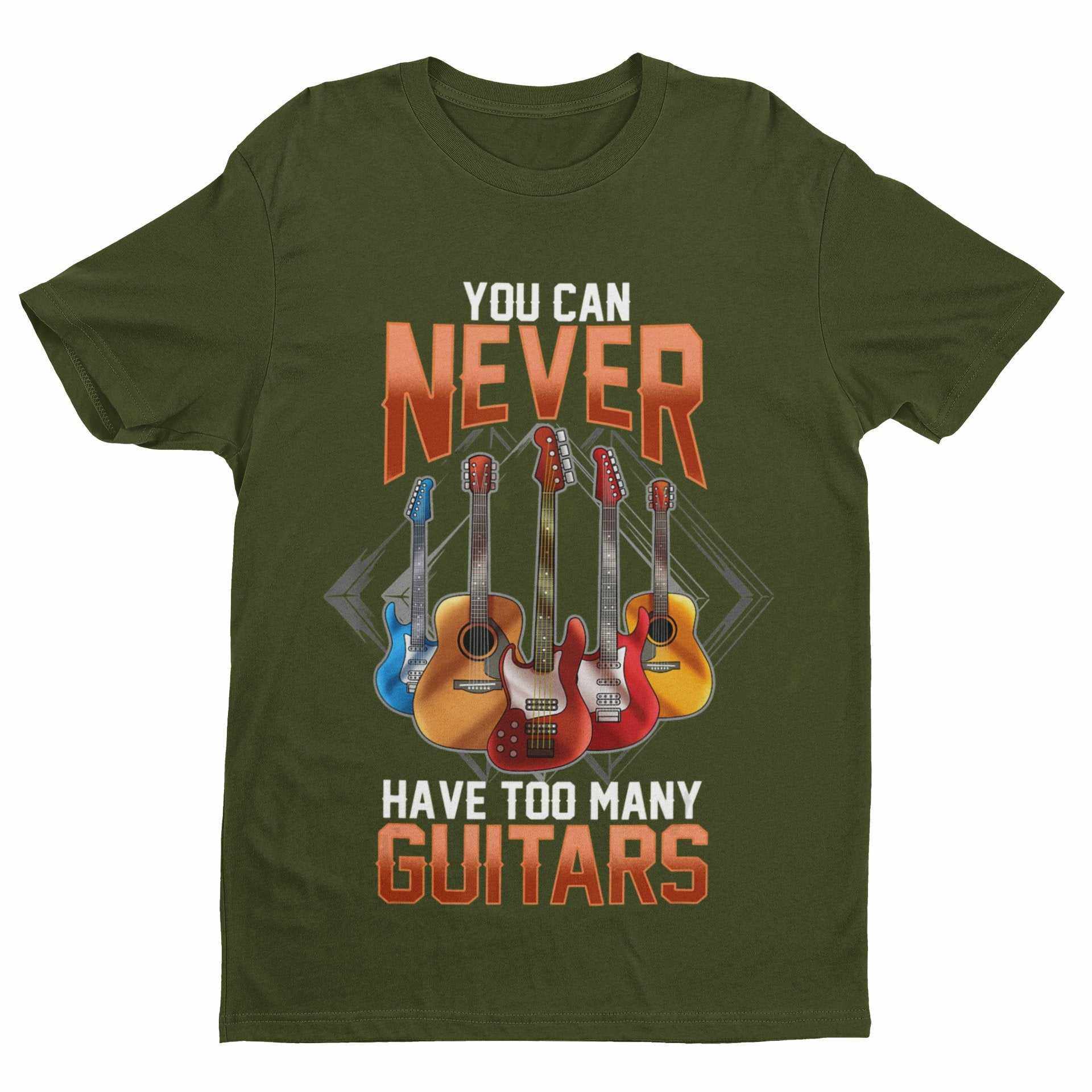 Funny Guitar T-Shirt - You Can Never Have Too Many Guitars UK T-Shirt