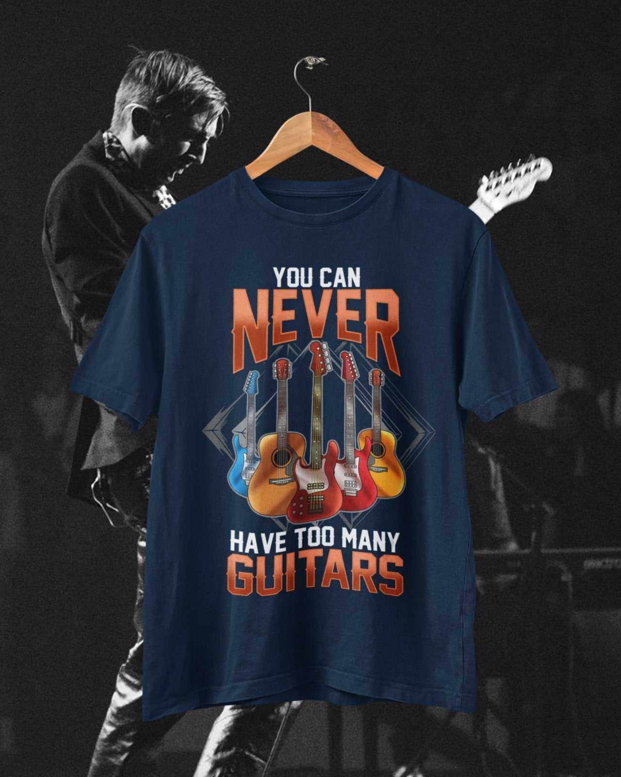 Funny Guitar T-Shirt - You Can Never Have Too Many Guitars UK T-Shirt