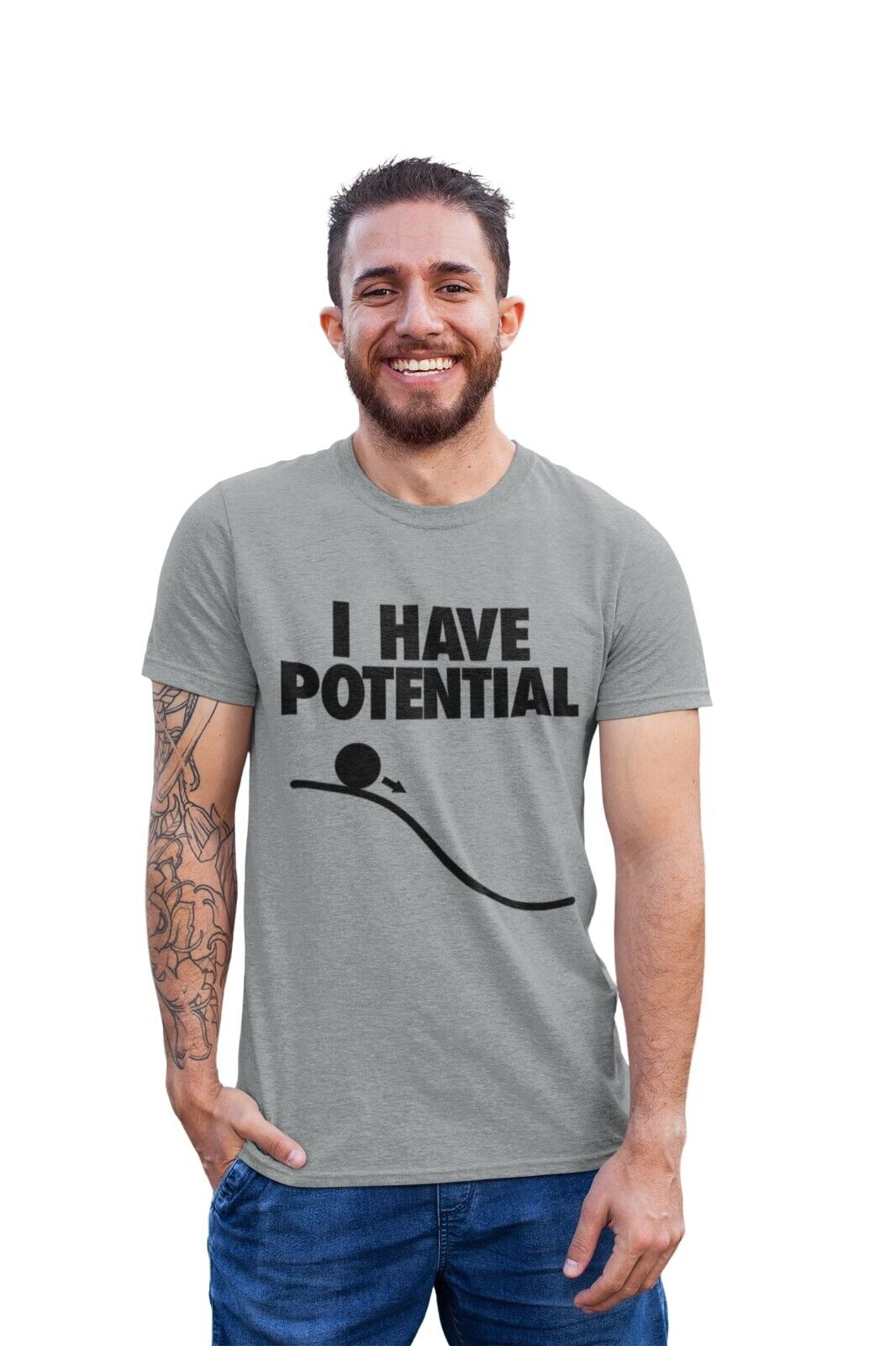 Funny I HAVE POTENTIAL Science Physics Pun T-Shirt Geek Nerd Scientist Gift T-Shirt