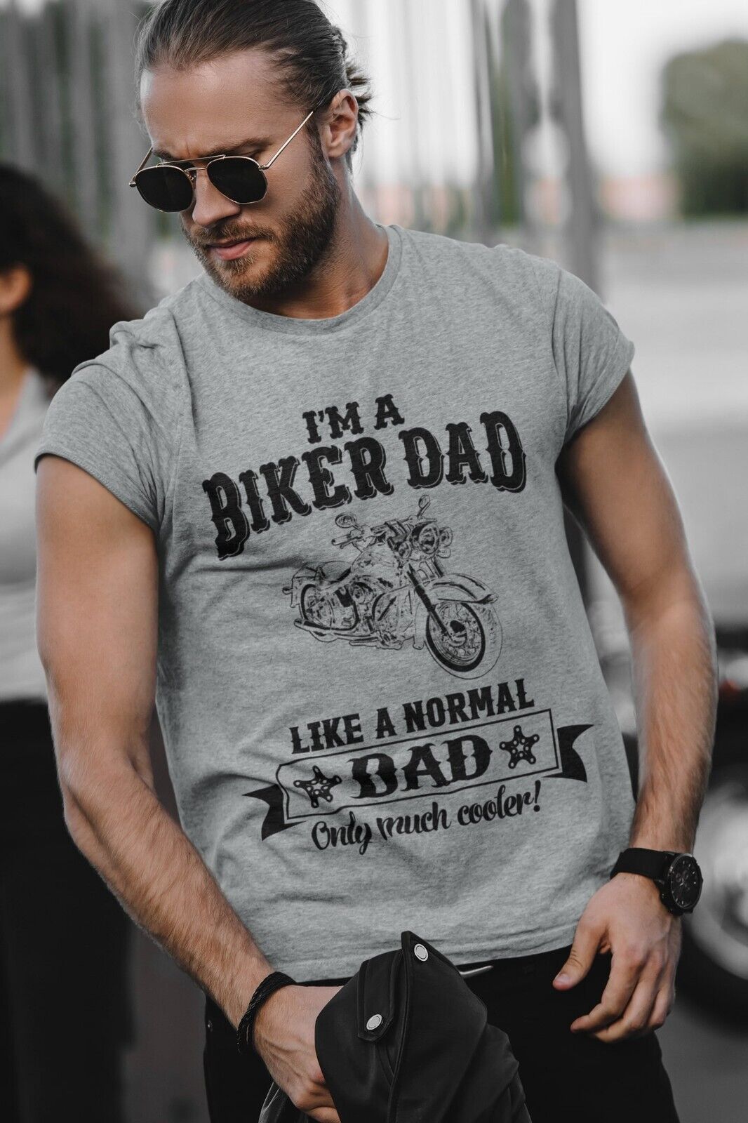 Funny I'M A BIKER DAD LIKE A NORMAL DAD ONLY MUCH COOLER T-Shirt Motorcycle gift T-Shirt