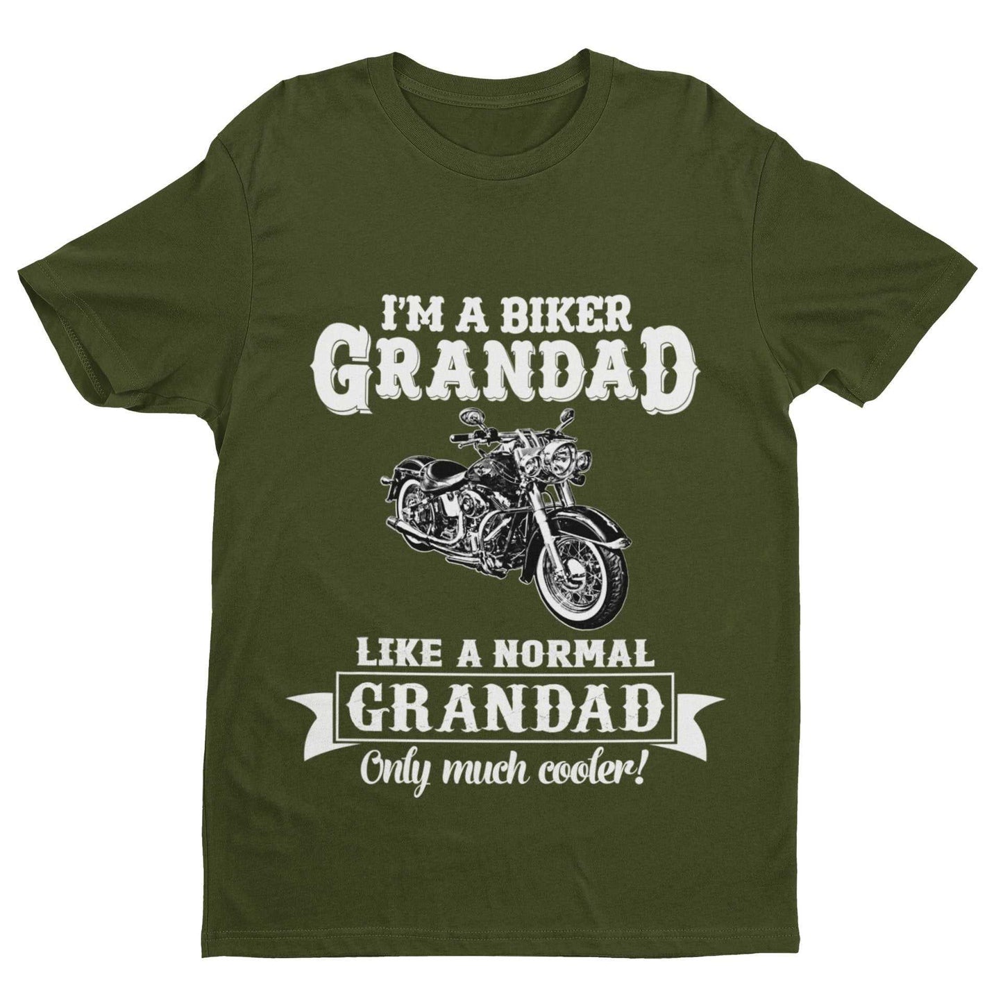 Funny I'm A Biker Grandad T-Shirt, Like A Normal Grandad Only Cooler Motorcycle T-Shirt Gift