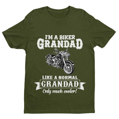 Funny I'm A Biker Grandad T-Shirt, Like A Normal Grandad Only Cooler Motorcycle T-Shirt Gift