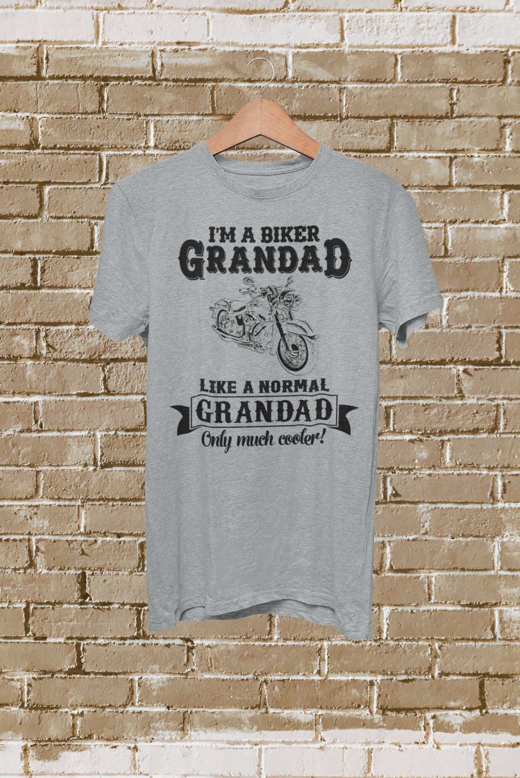 Funny I'm A Biker Grandad T-Shirt, Like A Normal Grandad Only Cooler Motorcycle T-Shirt Gift