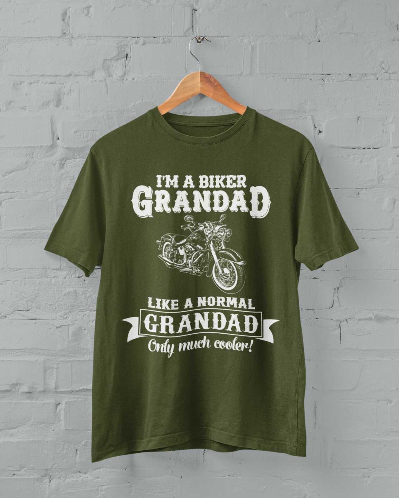 Funny I'm A Biker Grandad T-Shirt, Like A Normal Grandad Only Cooler Motorcycle T-Shirt Gift