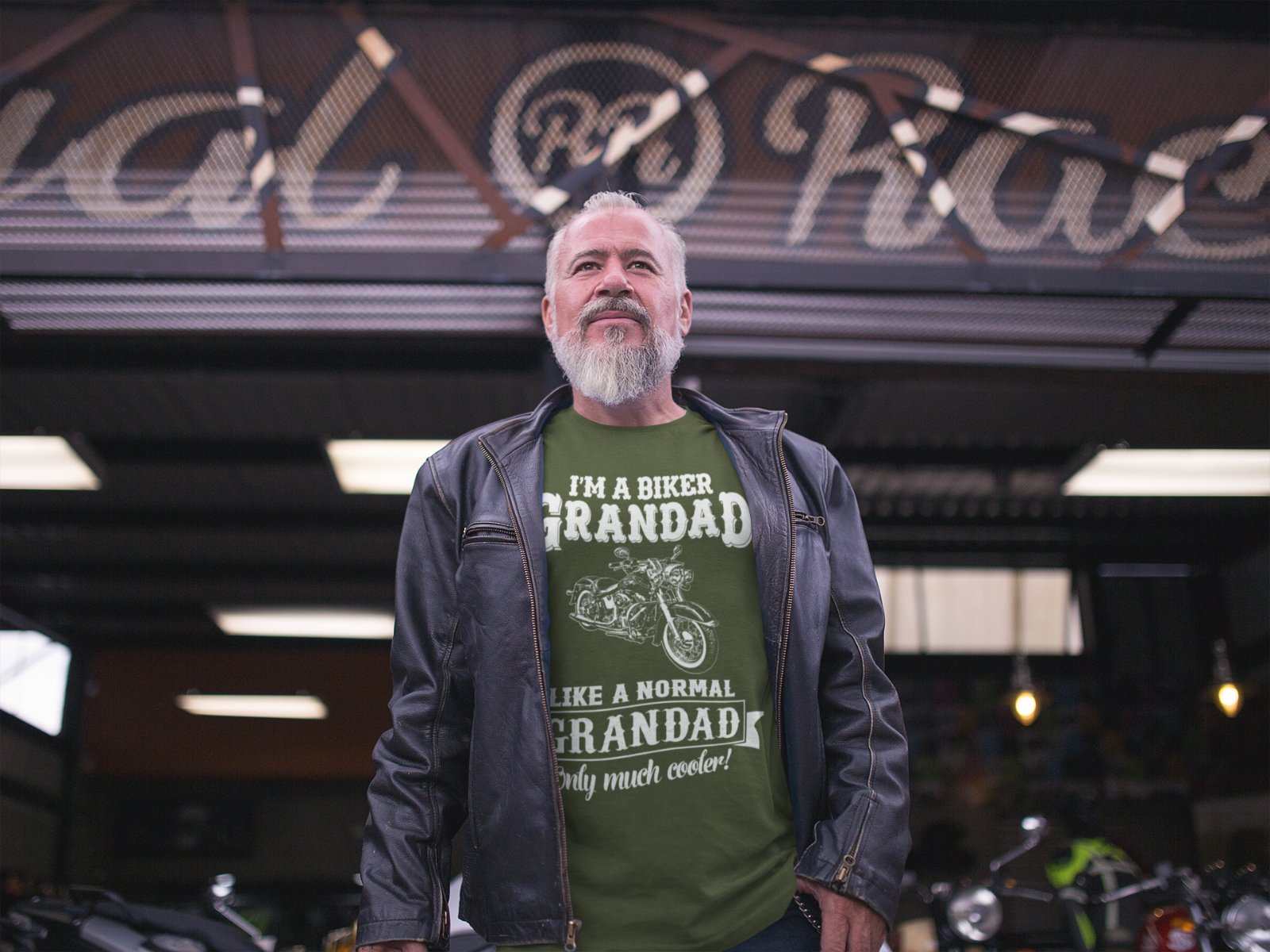 Funny I'm A Biker Grandad T-Shirt, Like A Normal Grandad Only Cooler Motorcycle T-Shirt Gift