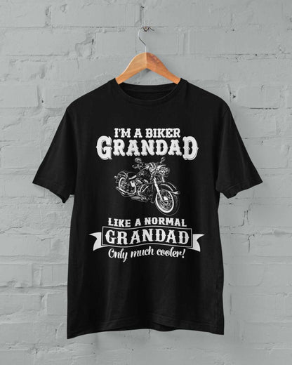 Funny I'm A Biker Grandad T-Shirt, Like A Normal Grandad Only Cooler Motorcycle T-Shirt Gift