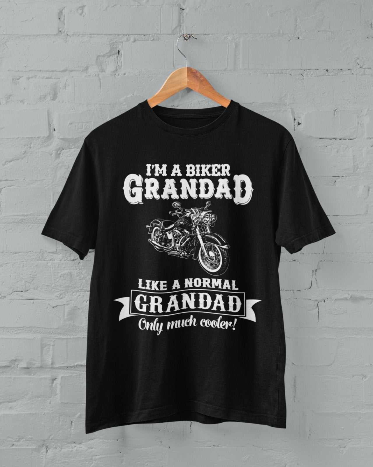 Funny I'm A Biker Grandad T-Shirt, Like A Normal Grandad Only Cooler Motorcycle T-Shirt Gift
