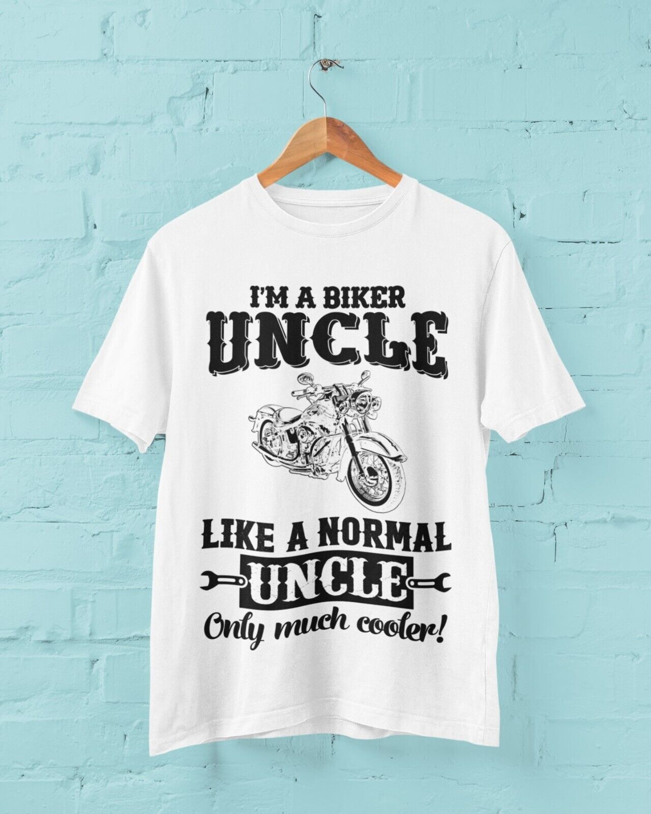 Funny I'M A BIKER UNCLE LIKE A NORMAL UNCLE ONLY MUCH COOLER T-Shirt Motorcycle T-Shirt Gift