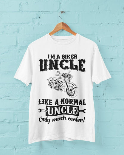 Funny I'M A BIKER UNCLE LIKE A NORMAL UNCLE ONLY MUCH COOLER T-Shirt Motorcycle T-Shirt Gift