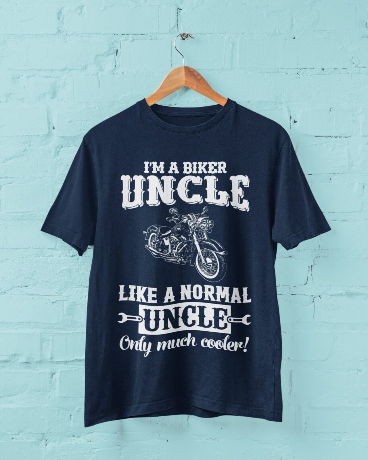 Funny I'M A BIKER UNCLE LIKE A NORMAL UNCLE ONLY MUCH COOLER T-Shirt Motorcycle T-Shirt Gift