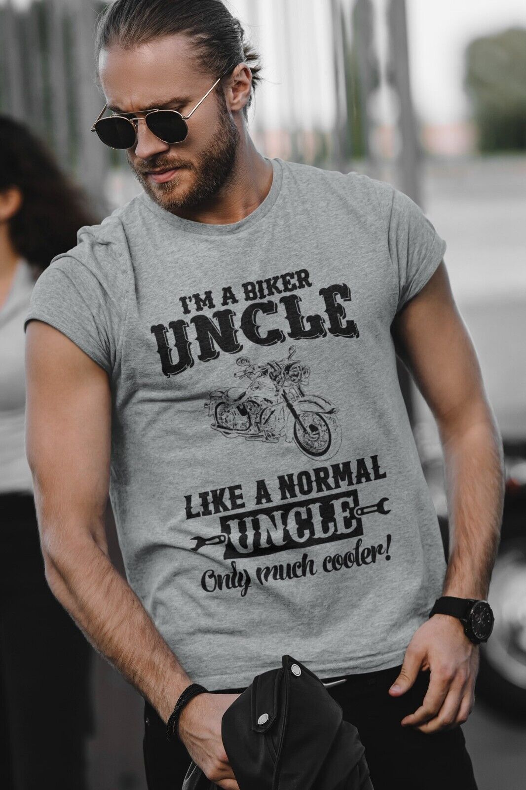 Funny I'M A BIKER UNCLE LIKE A NORMAL UNCLE ONLY MUCH COOLER T-Shirt Motorcycle T-Shirt Gift