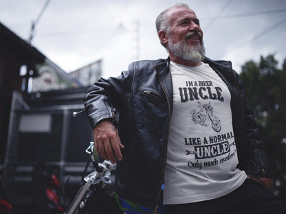 Funny I'M A BIKER UNCLE LIKE A NORMAL UNCLE ONLY MUCH COOLER T-Shirt Motorcycle T-Shirt Gift