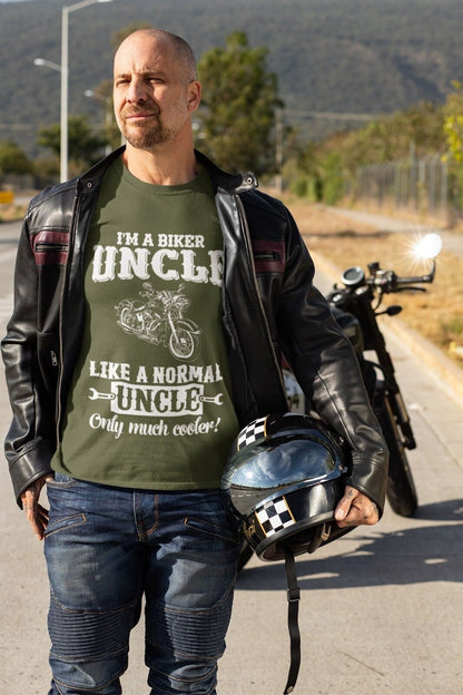 Funny I'M A BIKER UNCLE LIKE A NORMAL UNCLE ONLY MUCH COOLER T-Shirt Motorcycle T-Shirt Gift