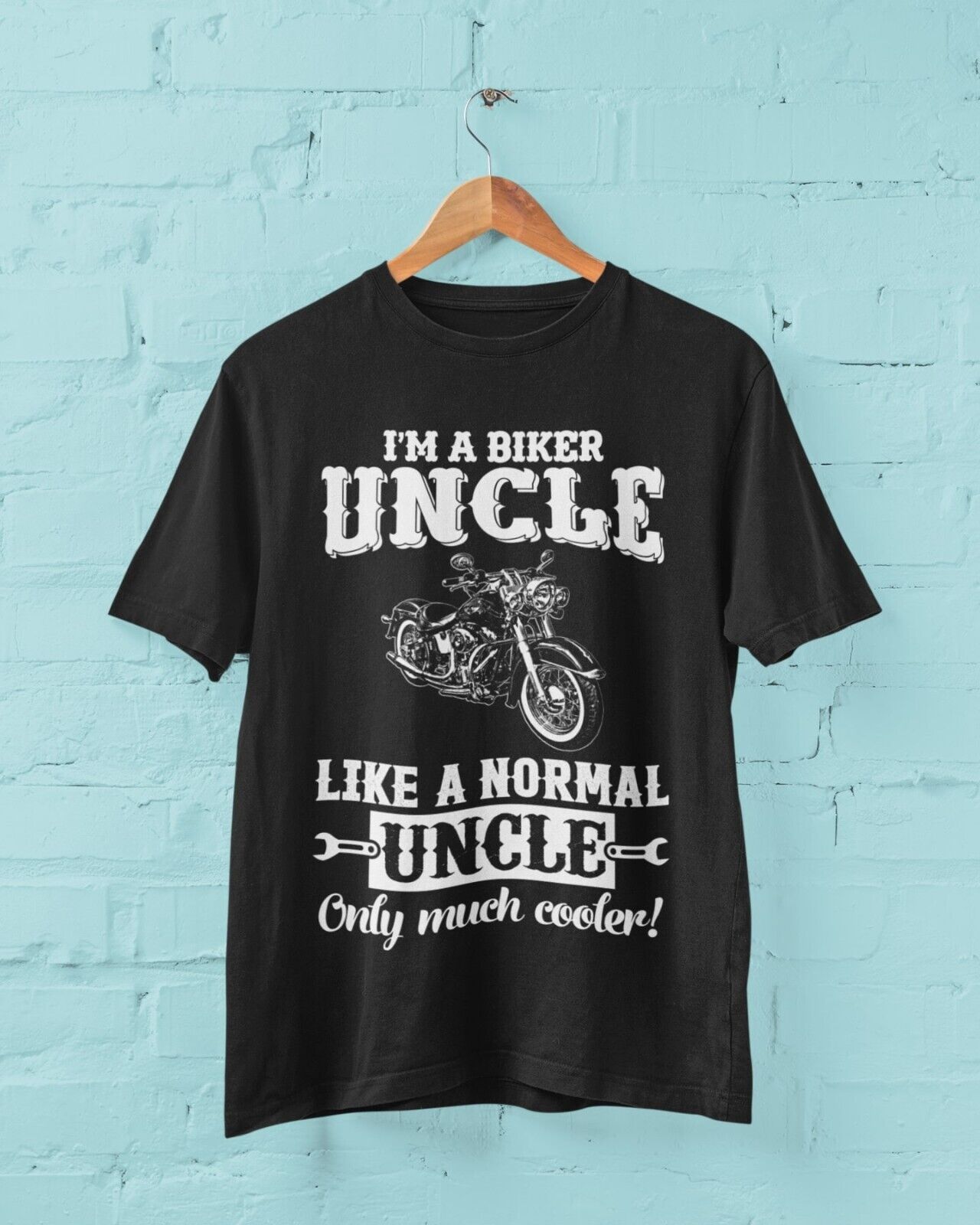 Funny I'M A BIKER UNCLE LIKE A NORMAL UNCLE ONLY MUCH COOLER T-Shirt Motorcycle T-Shirt Gift