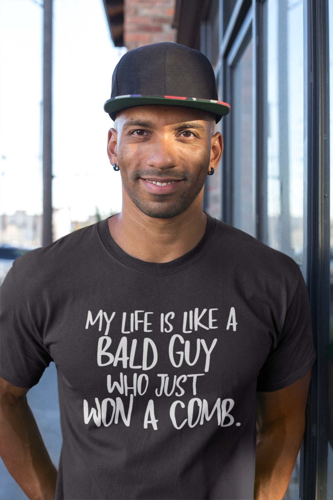 Funny My Life Is Like a Bald Guy Who just Won A Comb T-Shirt Joke Lover Gift T-Shirt