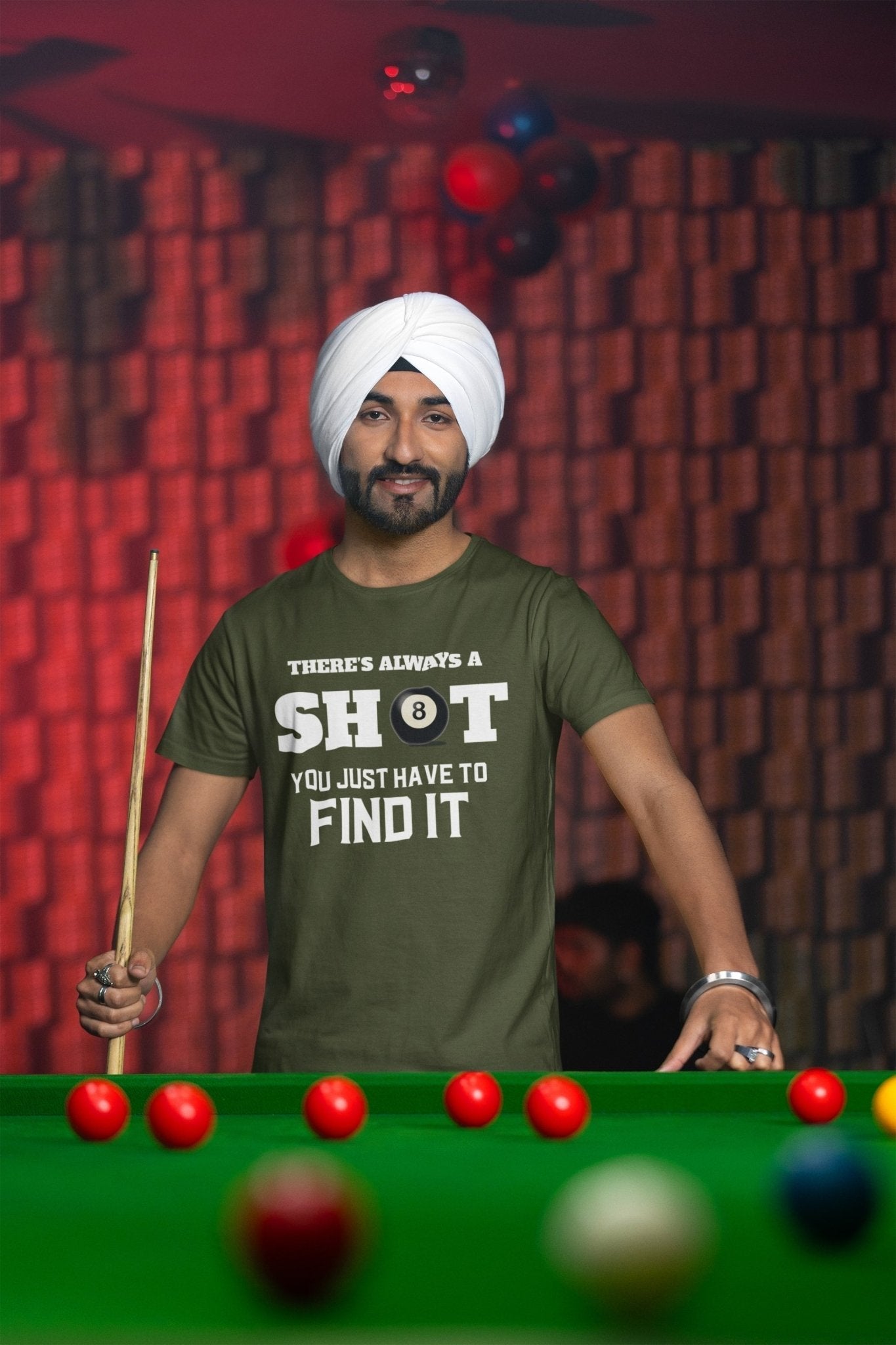 Funny Pool T-Shirt There Is Always A Shot You Just Have To Find It 8 Ball Graphic Novelty T-Shirt