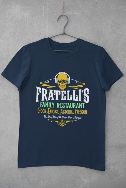 Funny Retro 80s Movie T-Shirt FRATELLI'S FAMILY RESTAURANT Good Docks Astoria T-Shirt