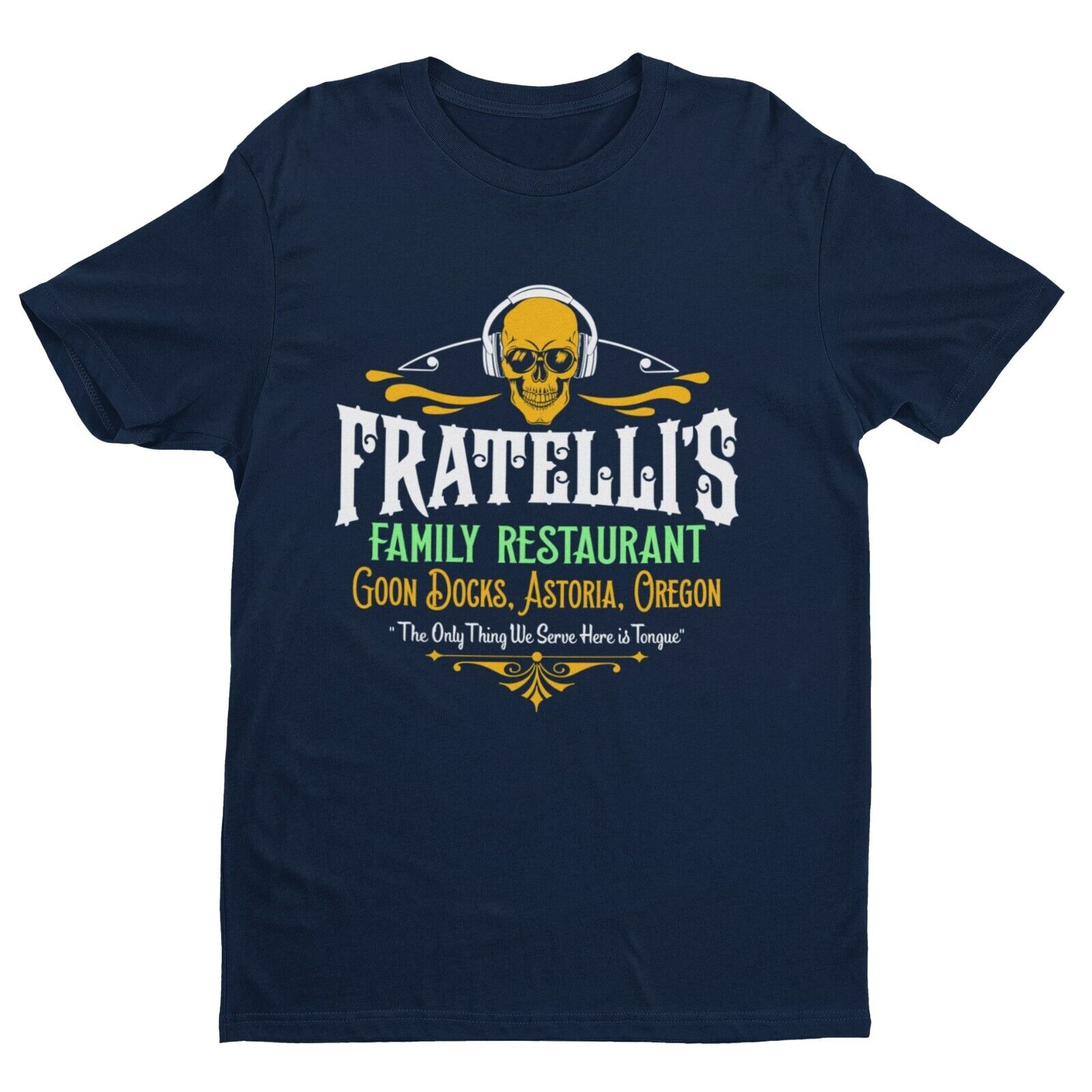Funny Retro 80s Movie T-Shirt FRATELLI'S FAMILY RESTAURANT Good Docks Astoria T-Shirt