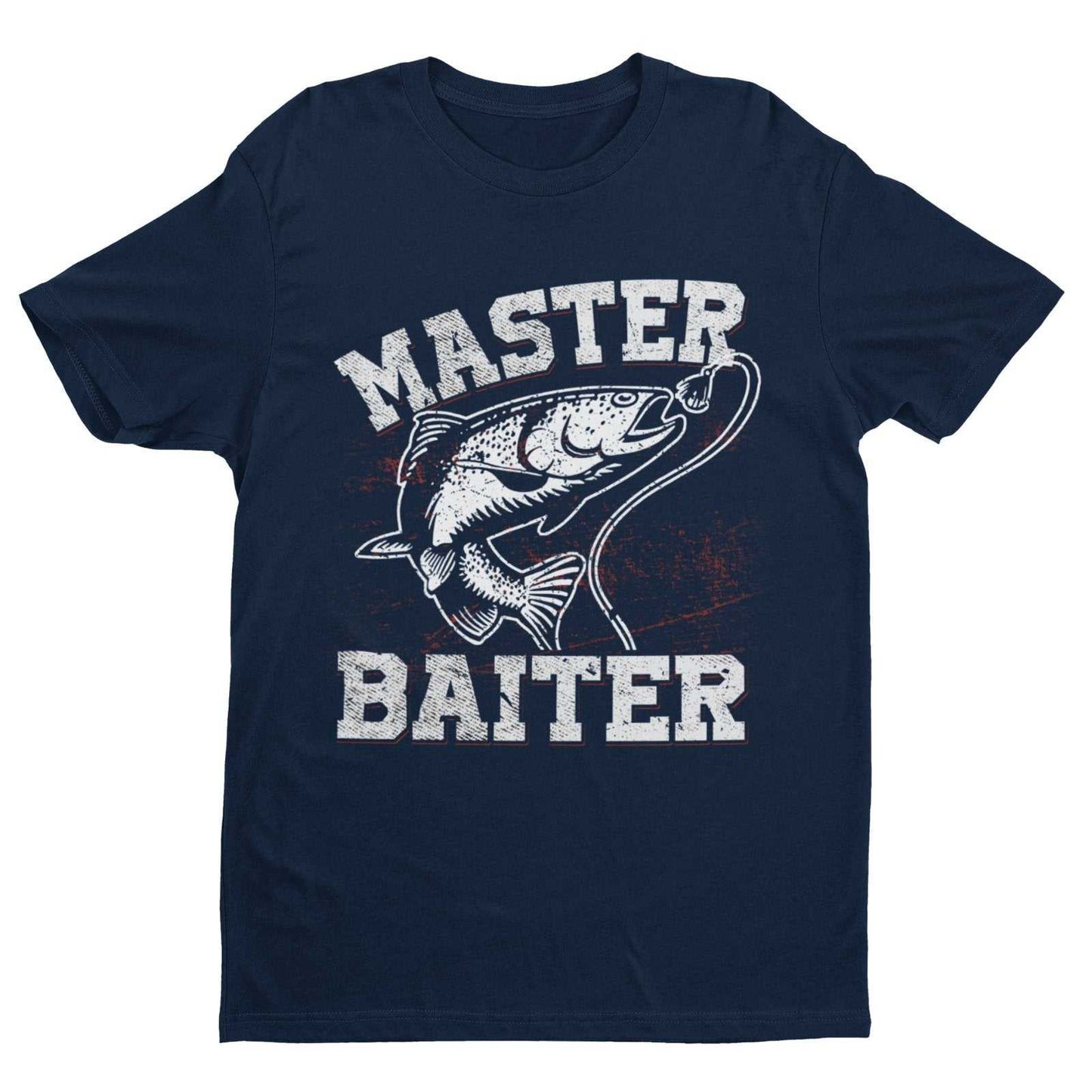 Funny Rude Fishing T-Shirt Master Baiter W*nk Joke Angler Dad Grandad Naughty T-Shirt Gift
