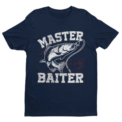 Funny Rude Fishing T-Shirt Master Baiter W*nk Joke Angler Dad Grandad Naughty T-Shirt Gift