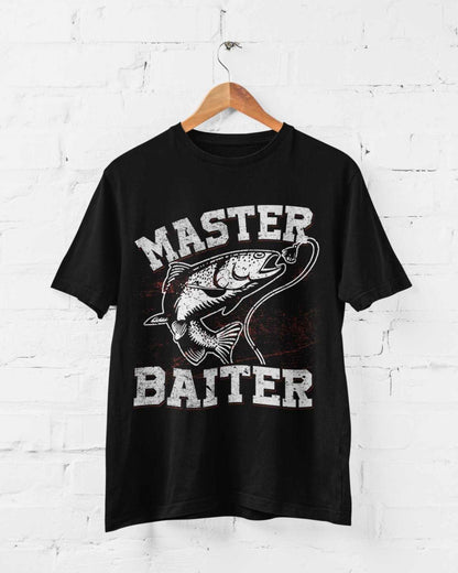 Funny Rude Fishing T-Shirt Master Baiter W*nk Joke Angler Dad Grandad Naughty T-Shirt Gift