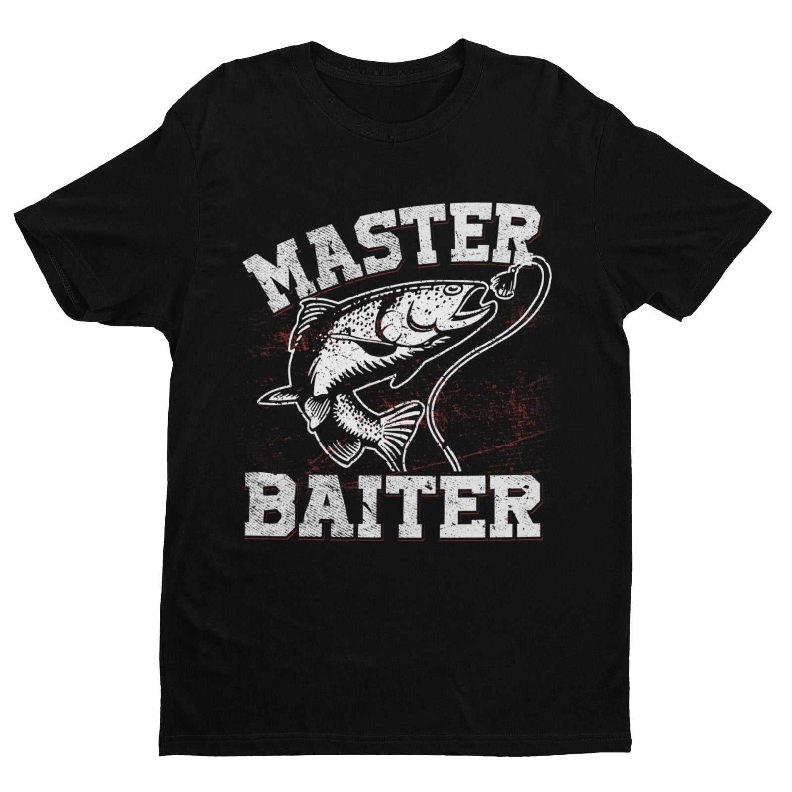 Funny Rude Fishing T-Shirt Master Baiter W*nk Joke Angler Dad Grandad Naughty T-Shirt Gift