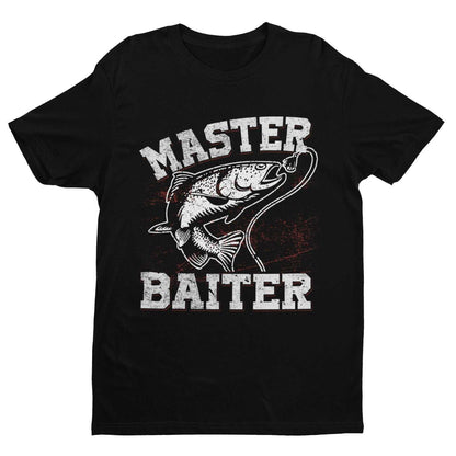 Funny Rude Fishing T-Shirt Master Baiter W*nk Joke Angler Dad Grandad Naughty T-Shirt Gift