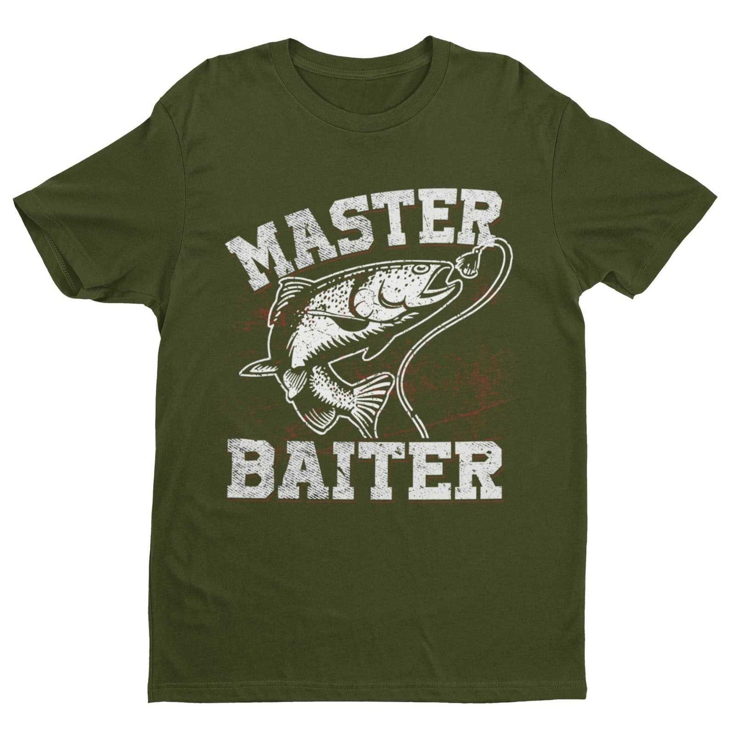 Funny Rude Fishing T-Shirt Master Baiter W*nk Joke Angler Dad Grandad Naughty T-Shirt Gift