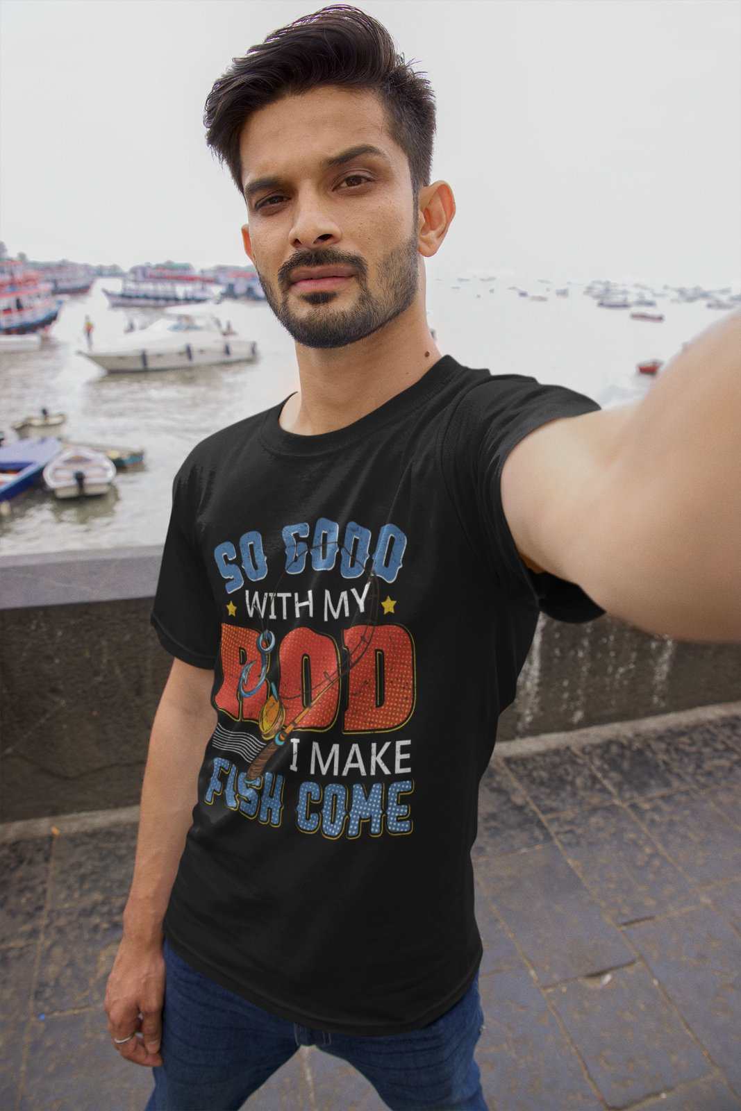 Funny Rude Fishing T-Shirt So Good With My Rod I Make Fish Come Joke Gift T-Shirt