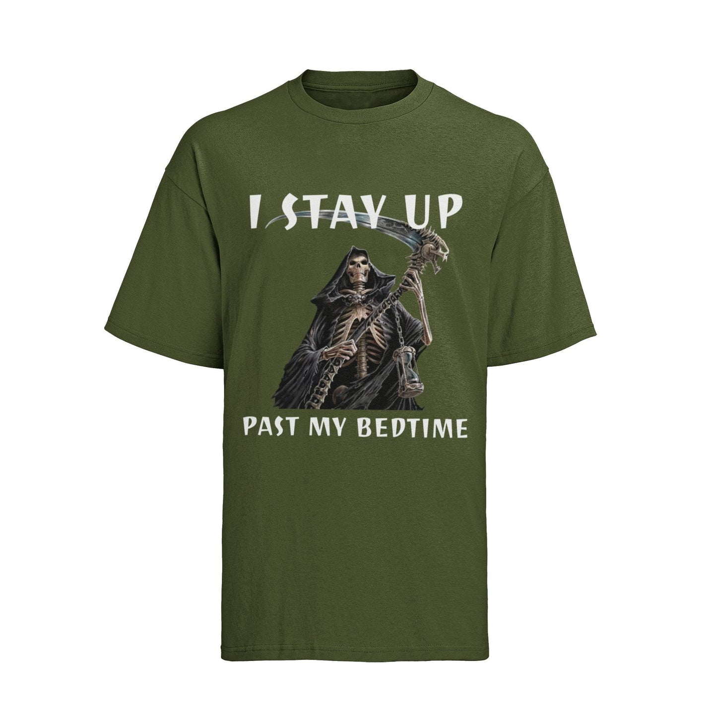 Funny Sarcastic T-Shirt I Stay Up Past My Bedtime Grim Reaper Night Owl Humour T-Shirt