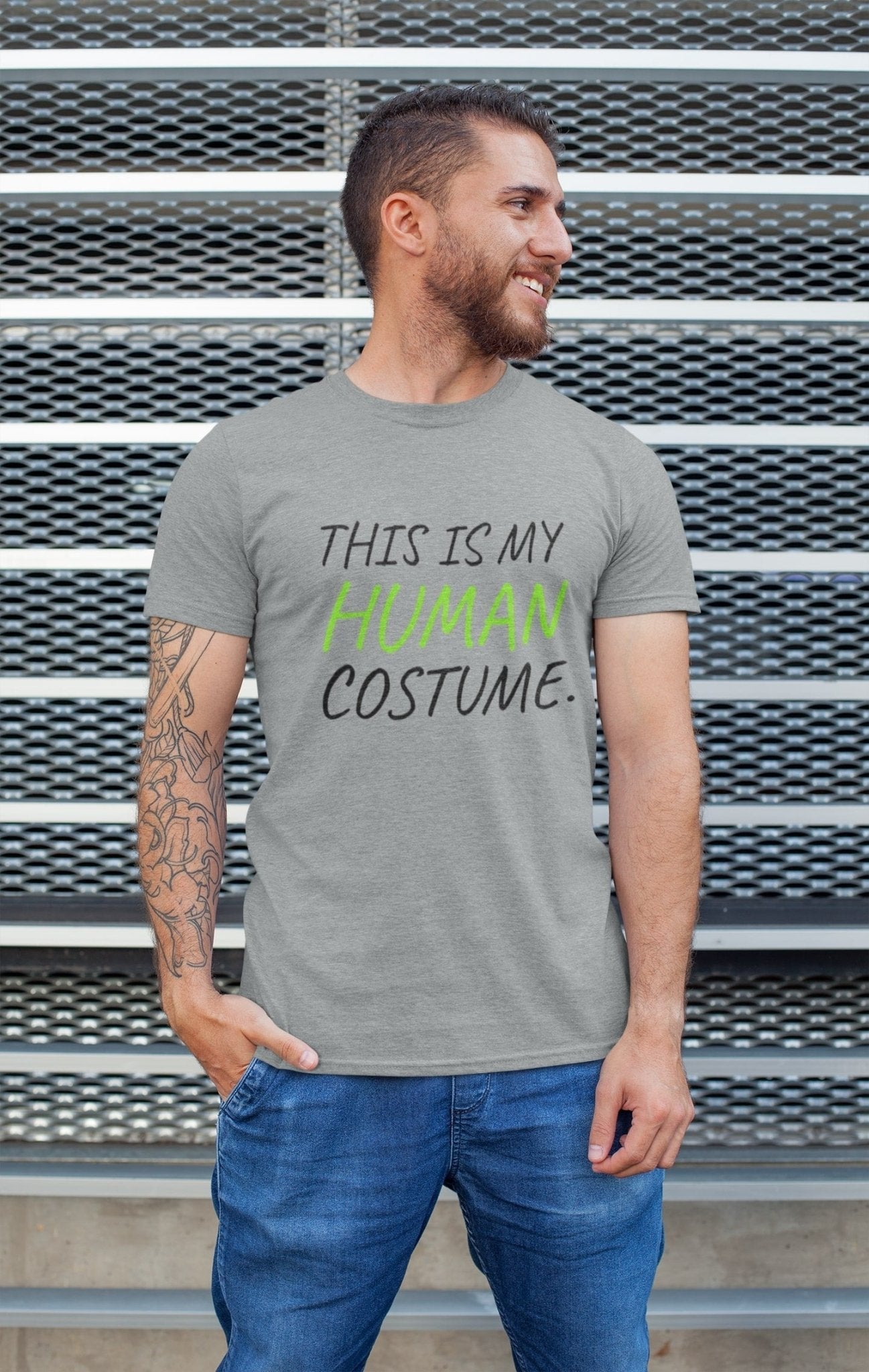 Funny Slogan T-Shirt This Is My Human Costume Quote T-Shirt Novelty Gift T-Shirt