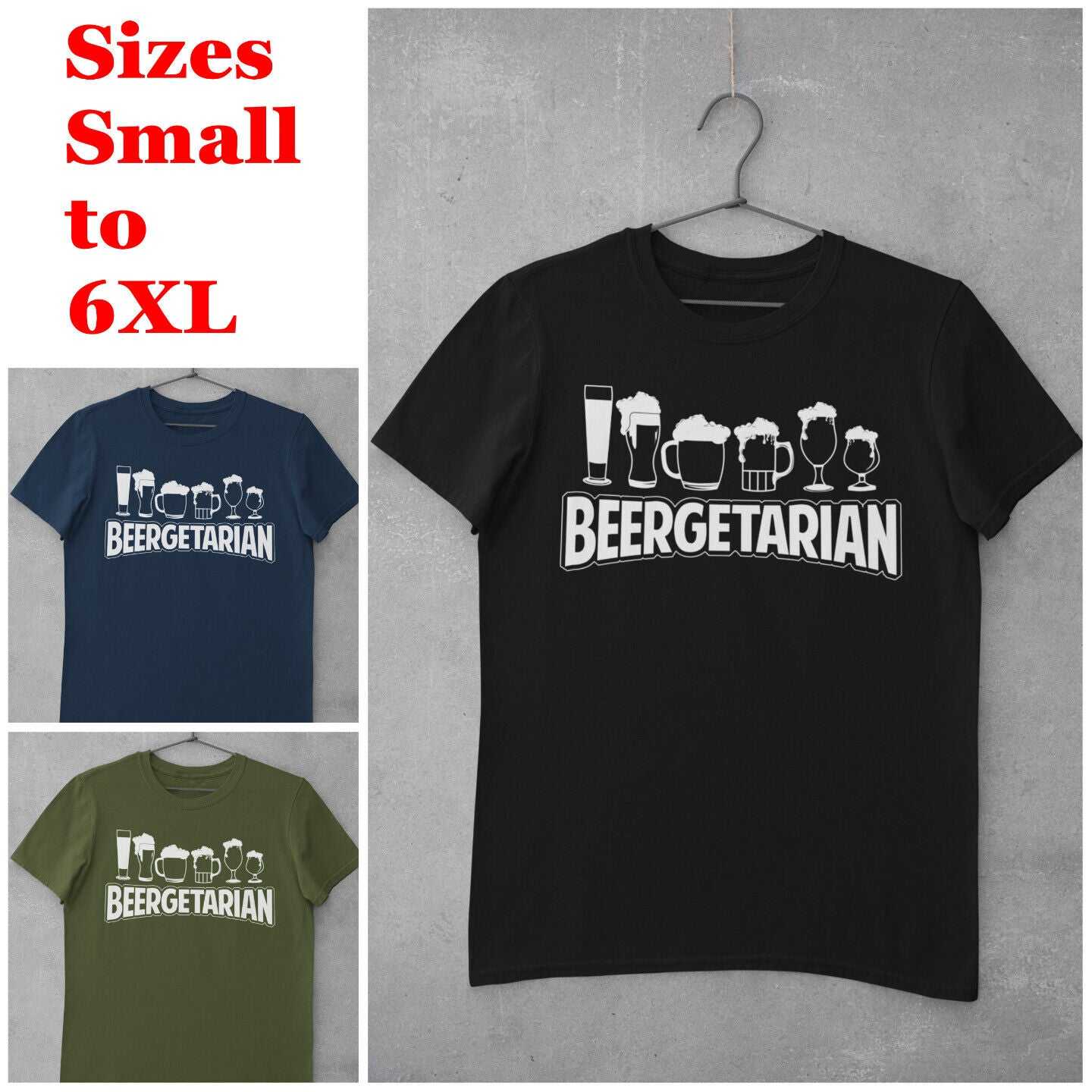 Funny T-Shirt Beergetarian Parody Vegetarian Craft Beer Drinking Joke Gift T-Shirt