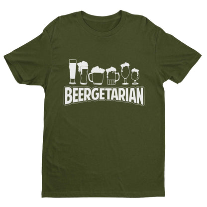 Funny T-Shirt Beergetarian Parody Vegetarian Craft Beer Drinking Joke Gift T-Shirt