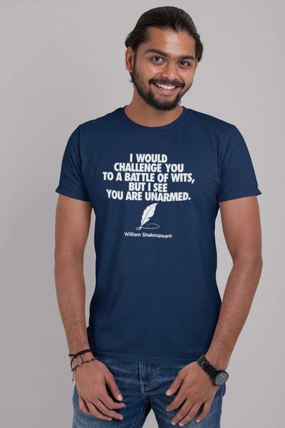 Funny T-Shirt Challenge You To A Battle Of Wits Shakespeare Quote Witty Joke T-Shirt