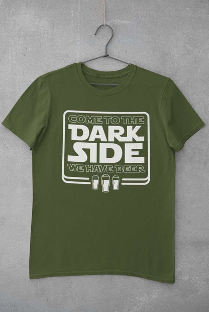 Funny T-Shirt Come To The Dark Side We Have Beers Wars Star Vader Darth Parody T-Shirt