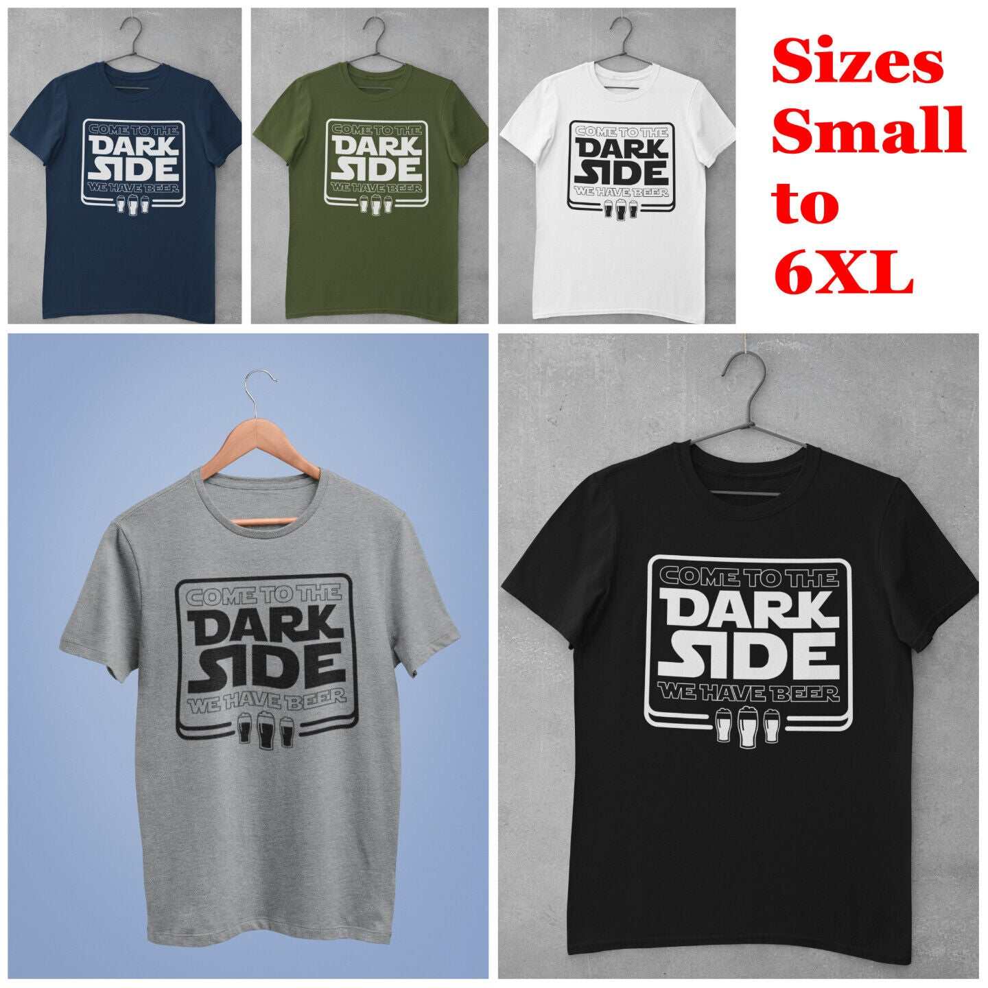 Funny T-Shirt Come To The Dark Side We Have Beers Wars Star Vader Darth Parody T-Shirt