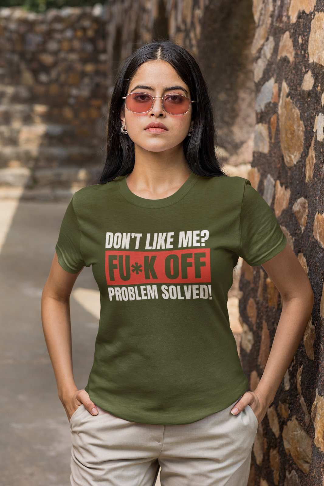 Funny T-Shirt Don't Like Me? Fu*k Off Problem Solved T-Shirt T-Shirt