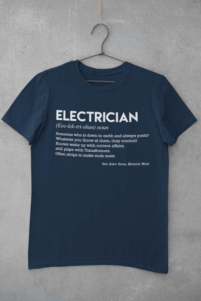 Funny T-Shirt ELECTRICIAN Dictionary Definition Novelty Worker Gift Joke Spark T-Shirt