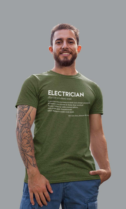 Funny T-Shirt ELECTRICIAN Dictionary Definition Novelty Worker Gift Joke Spark T-Shirt