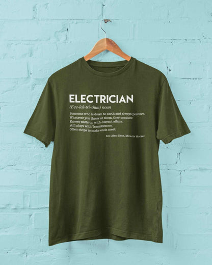 Funny T-Shirt ELECTRICIAN Dictionary Definition Novelty Worker Gift Joke Spark T-Shirt